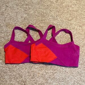 Lululemon Women's Magenta & Red Sports Bralette - Pack of 2